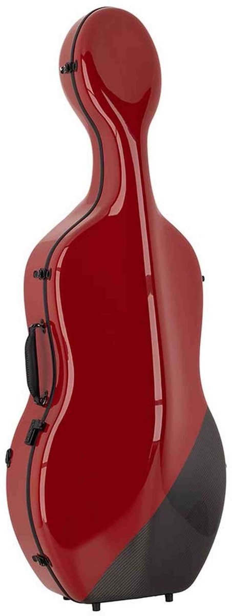 Leonardo CC-944-RD Pro Series cellokoffer 4/4 full carbon chili red zwart 3,4 kg