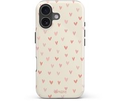 VivaLora Tough Telefoonhoesje iPhone 17 met MagSafe - Hartjes Print - Love Confetti - 2-in-1 Phone Case - Hard Case & Siliconen Backcover - Extra Bescherming - Shockproof Cover - Roze