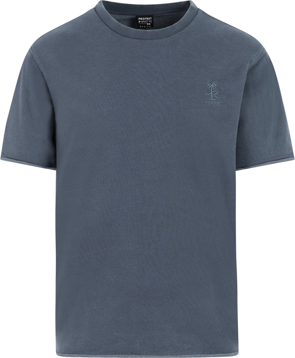Protest PRTGeoff - T-shirt Heren - Korte mouwen - Ronde hals - Loose fit - Blauw