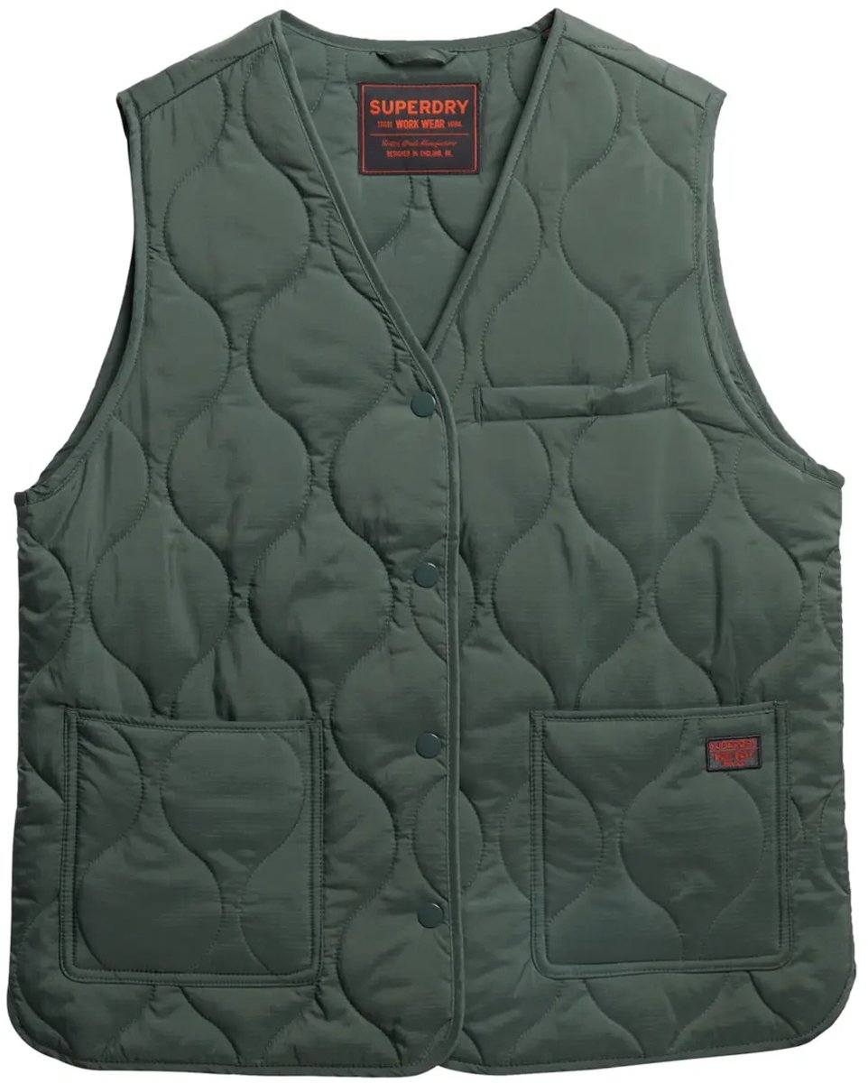 Superdry Gewatteerde Lite bodywarmer met voering Dames Gilets Groen