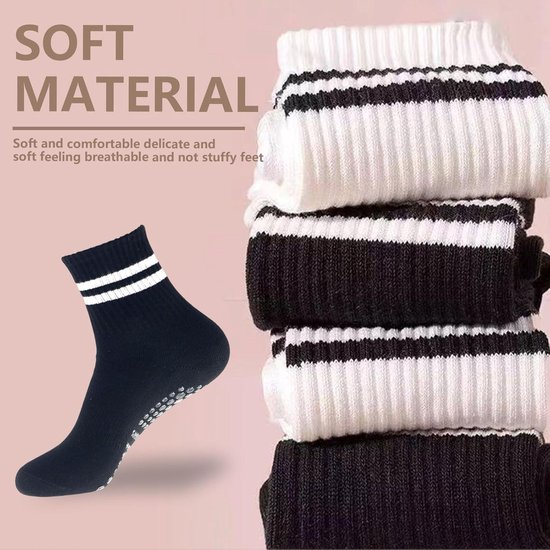 4 paar sokken voor dames maat 35-38 met antislip grip voor pilates en yoga — afbeelding 4