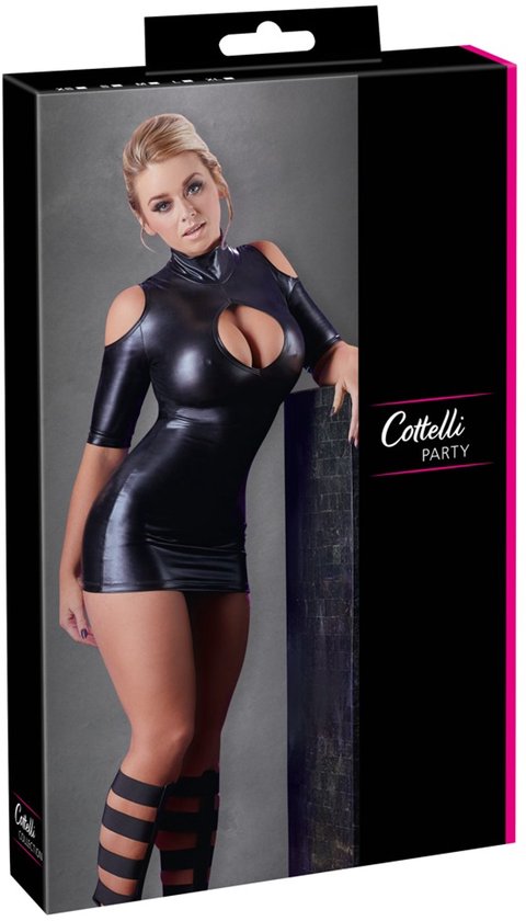 Cottelli Collection Vestido Wetlook Con Encaje Ladies Skirt, Black