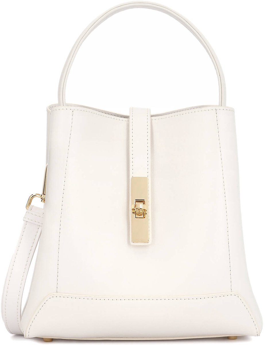 Handbag with decorative clasp and chain