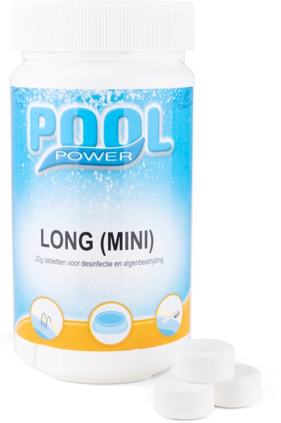 Pool Power Mini Flacon Desinfectie- en Anti-algmiddel voor Zwembaden - 1 kg (Chloor tabletten 90% actief chloor)