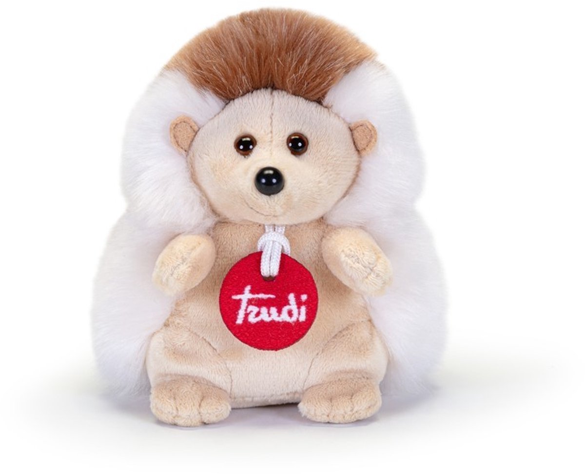 Trudi - Trudino Knuffel Egel 14 cm - Handgemaakt in Italie - Zacht pluche - Knuffeldier voor jongens en meisjes - Bruin - 10x14x12 cm maat XS