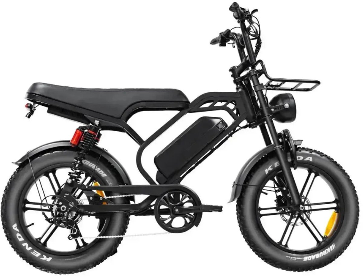 QMWHEEL V20 Limited Elektrische Fatbike - Dubbele Achtervering - 20 Inch - 250W Motor - 7 Versnellingen - 80 km Actieradius - Hydraulische Schijfremmen - Zwart