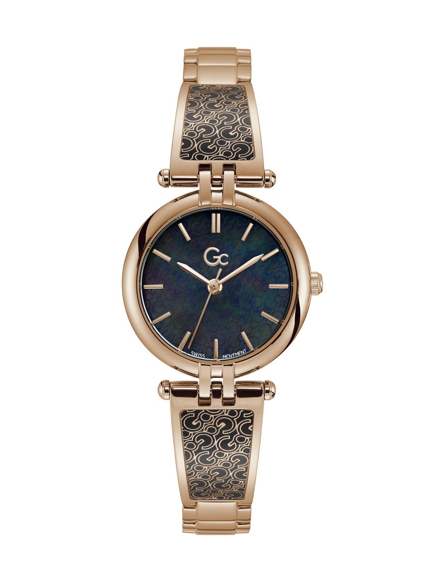 Gc Gc Logochic Quartz Analoog Horloge Zwart Rose Goud Case: 100% Stainless Steel | Armband: 100% Stainless Steel 32 mm Y73006L2MF