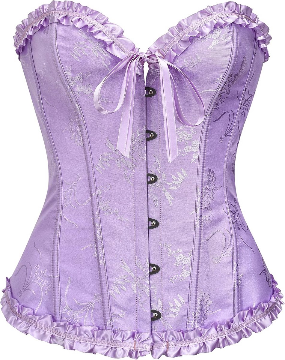 Vintage Corset Taille Cinch Tailleband voor Dames - Met Bloemenkant en Uitstekende Rugsteun
