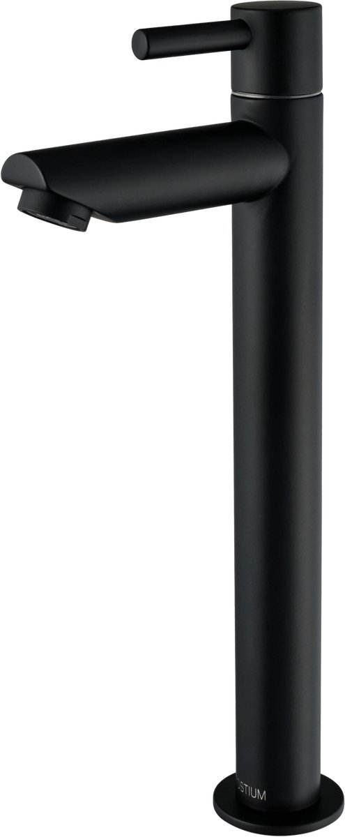 Ostiumhome® Altano - Hoge Fonteinkraan Zwart - Koud Water - met PVD coating - inclusief montagemateriaal