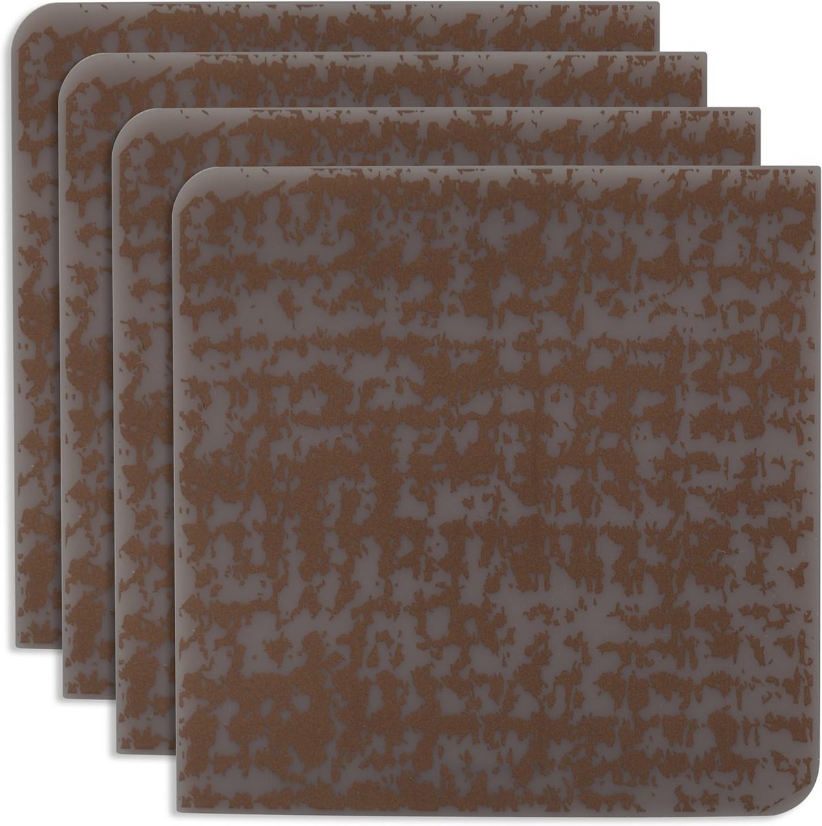 Set van 4 Siliconen Onderzetters - Modern en Duurzaam - Bruin/Grijs