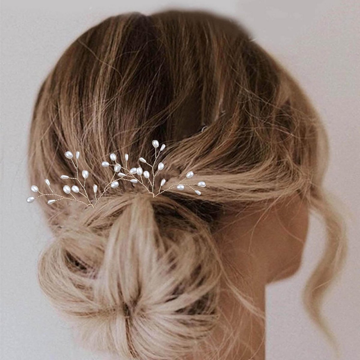 Elegante Bruiloft Haarspeld met Gouden Kralen en Parels - Decoratief Haarsieraad