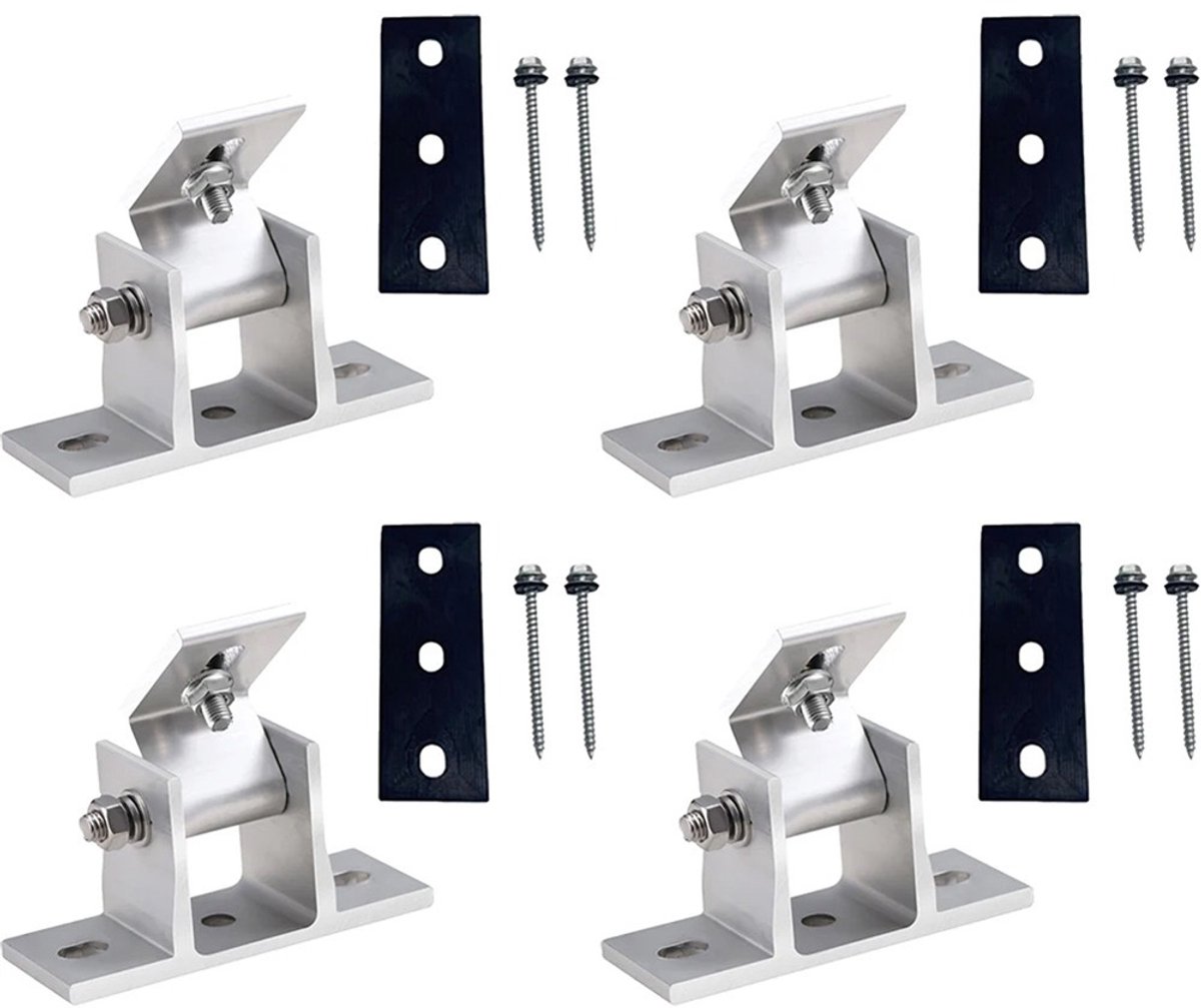Homtas Dakhaken 4 stuks, Voor Zonnepaneelmontage, Individueel Verstelbare PVC Modulehouder Voor Zonnepanelen Op Campers, Daken En Muren