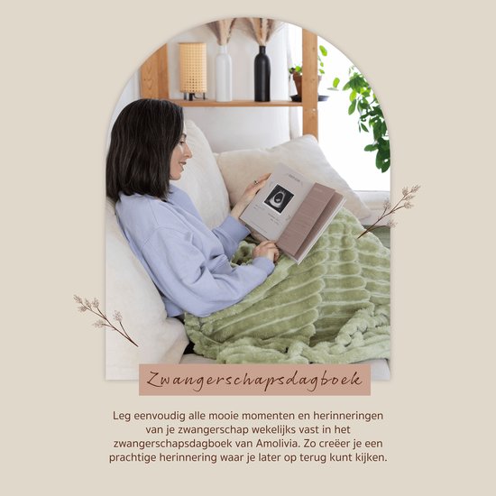Amolivia 9 Maanden Zwangerschapsdagboek - Mijn 9 Maanden Dagboek - Negen maanden invulboek - Crème