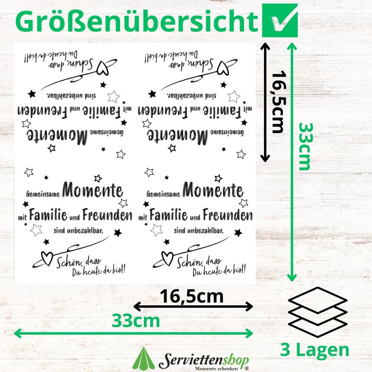 20 Papieren Servetten met Inspirerende Spreuk - Tafeldecoratie voor Feest & Viering