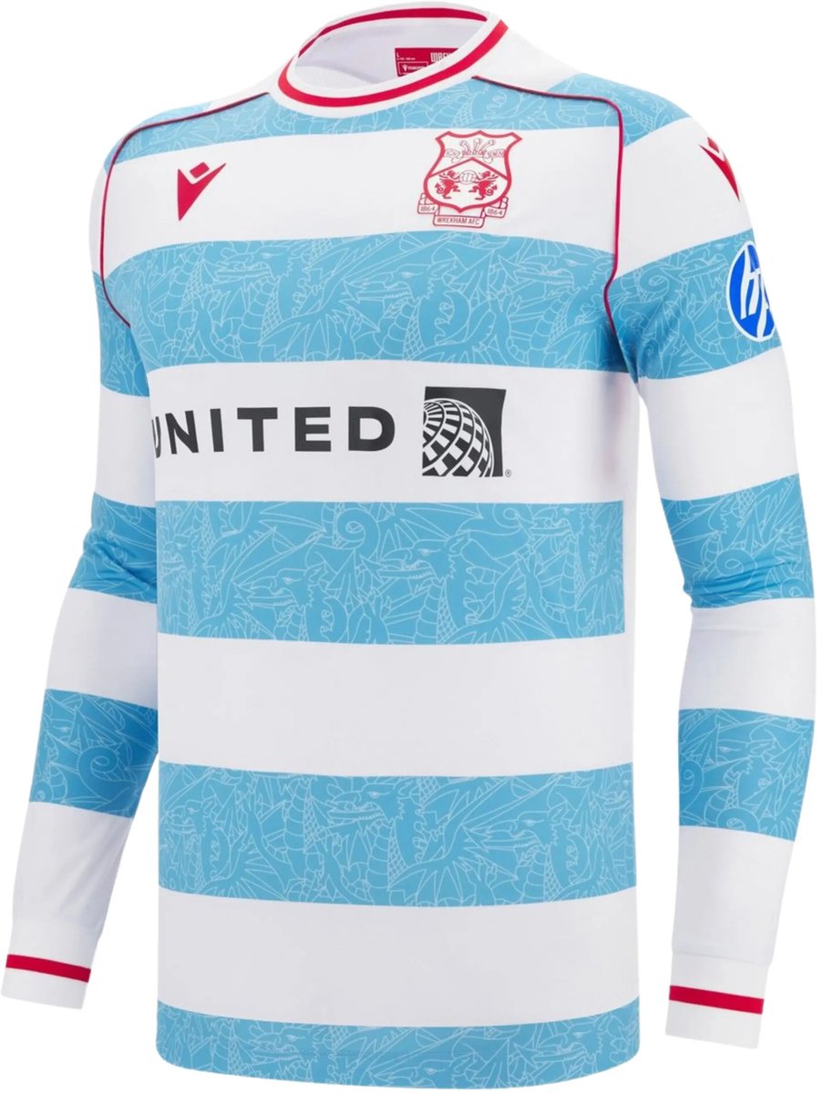 Wrexham AFC Derde Shirt Longsleeve 2025/26 - Wales Voetbalshirt - Wrexham - Longsleeve - Macron - Maat L - Globalsoccershop