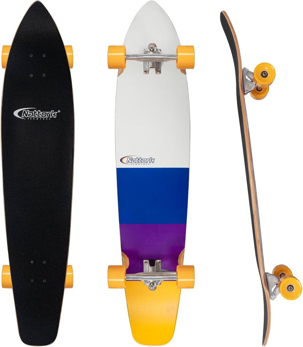 Cruiser Longboard Skateboard Compleet Bamboe en Esdoorn voor Volwassenen en Tieners