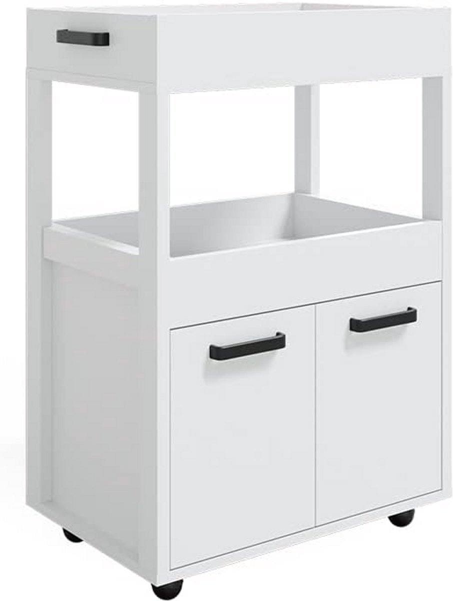 Mobiele Rolcontainer Wit met Veel Opbergruimte