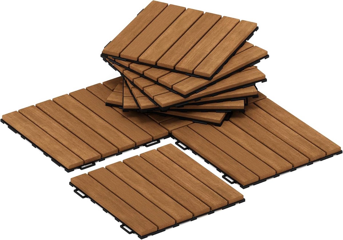 Set van 6 latten voor lattenbodem 30.5 x 30.5 x 2 cm naturel