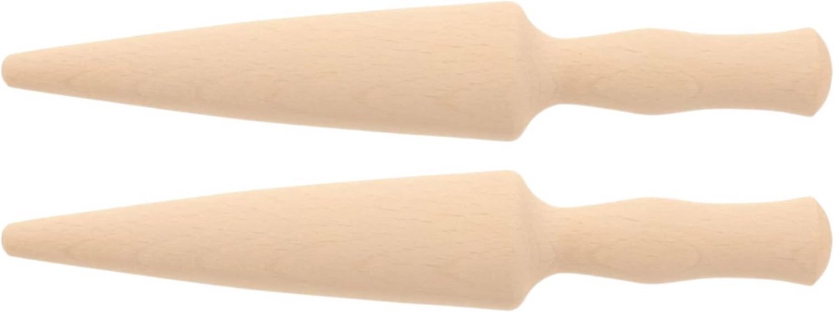 2x Houten Wafelhoorn Vormer en Plantenhout - Kegelvormige Bakvorm voor IJswafels