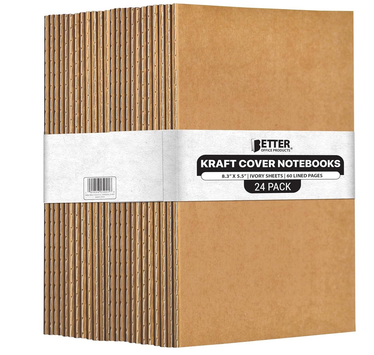 Notitieboekjes met Gelinieerd Papier A5 Kraft Kaft - Set van 24