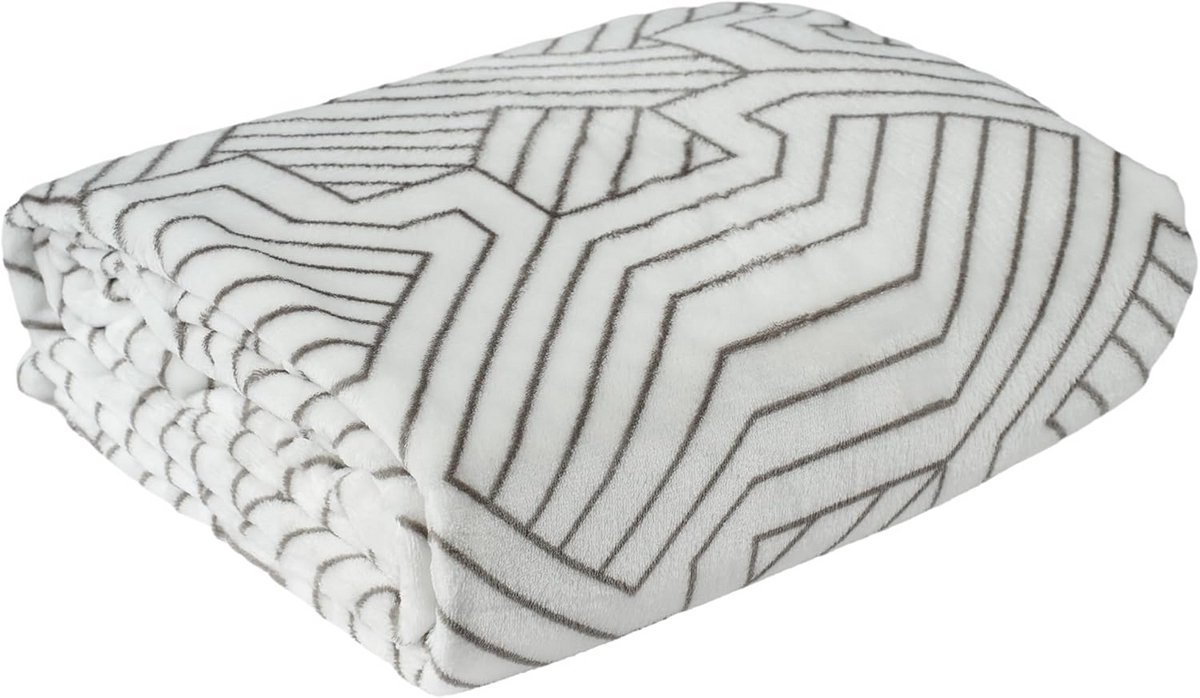 Extra Zachte Flanellen Deken 100% Microvezel - Warm en Pluizig voor Bank en Bed - Gestreept 220x240 cm