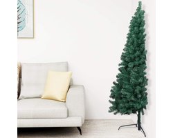 Halve Kunstkerstboom Groen PVC 150 cm met Standaard