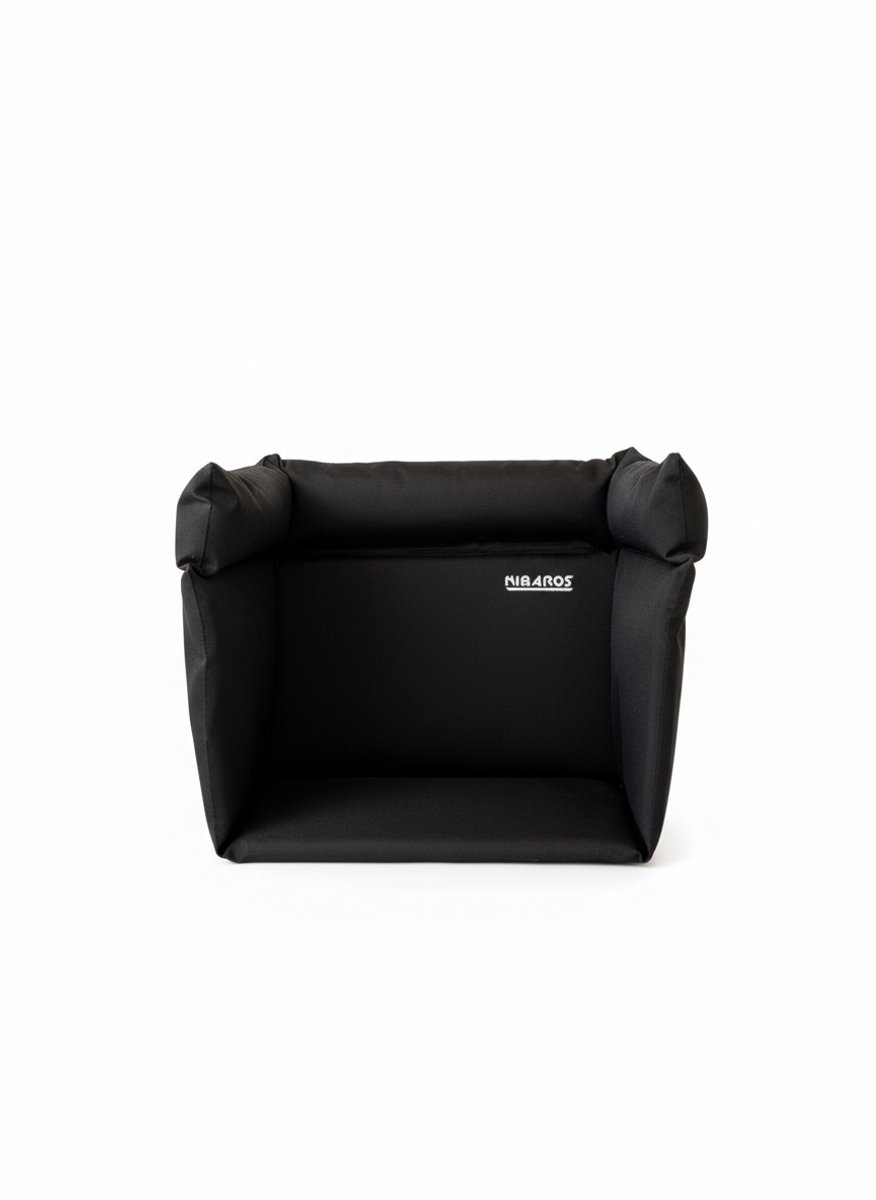 Nibaros Jet Zwart Comfort Zitkussen voor Urban Arrow Family & Family Next – Waterdicht, Afneembare Hoes, Extra Rug- en Nekondersteuning