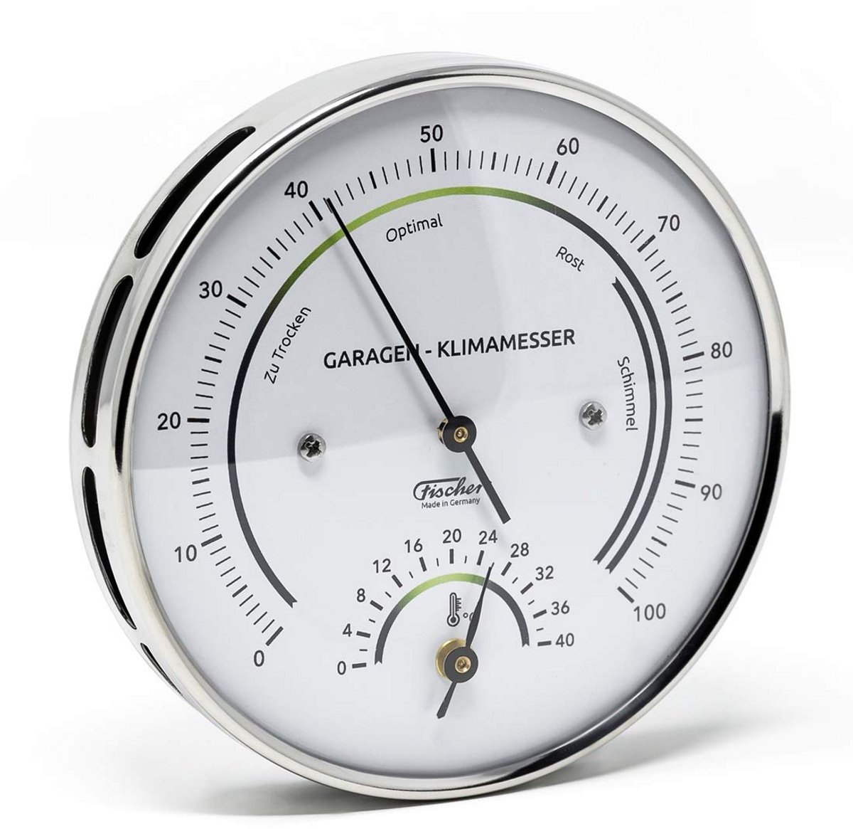 Hygrometer en Thermometer RVS - Nauwkeurige Luchtvochtigheidsmeter en Temperatuurmeter Binnen