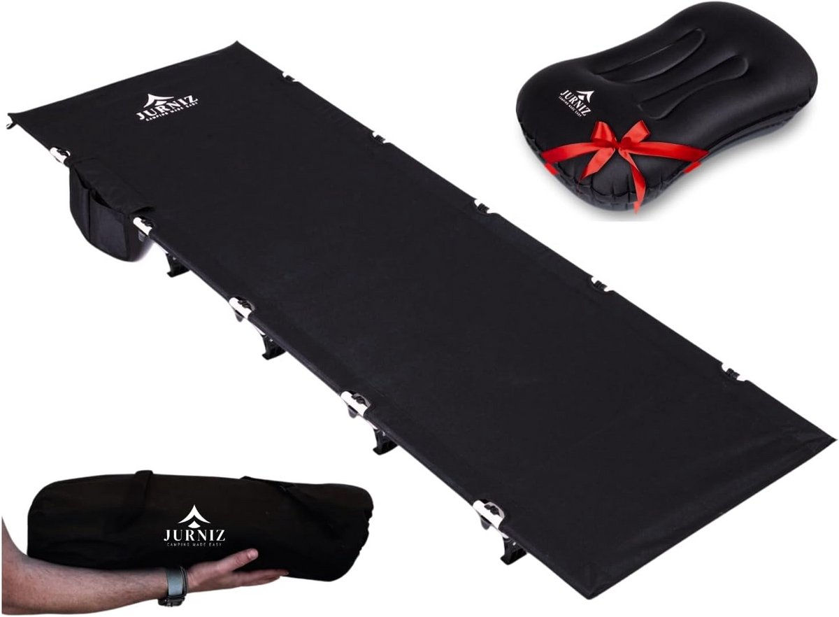 Ultralicht opvouwbaar campingbed met kussen voor volwassenen en kinderen tot 150kg