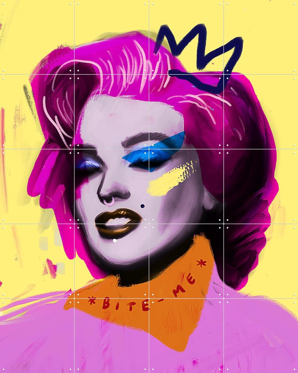 IXXI Blond Bombshell Marilyn, Pop-art by Tadej - 80 x 100 cm - Gratis ophangtool - Grote wanddecoratie en posters - Pop art, Digitale Kunst