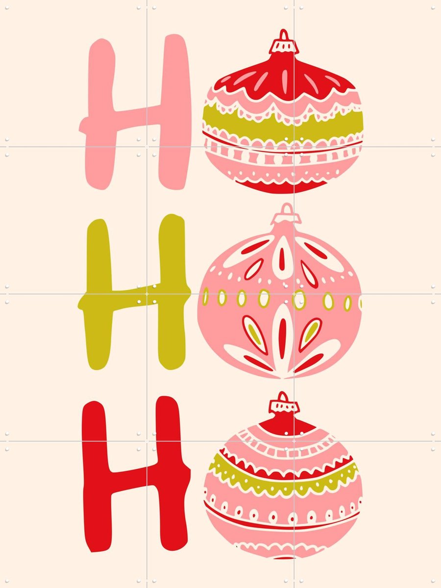 IXXI HoHoHo - roze, Annick & Various - 60 x 80 cm - Gratis ophangtool - Grote wanddecoratie en posters - Typografie, Speels, Grafisch Ontwerp