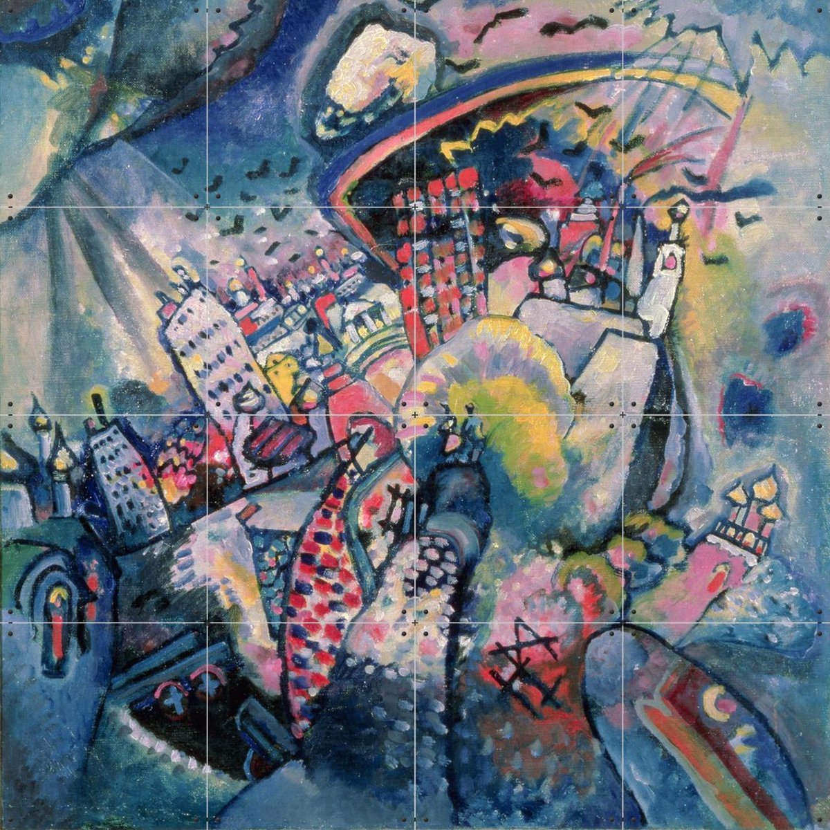 IXXI Moscow I, Kandinsky & Bridgeman Images - 80 x 80 cm - Gratis ophangtool - Grote wanddecoratie en posters - Klassiek, Kleurrijk, Olieverf