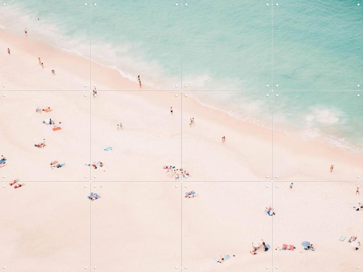 IXXI Aerial Beach Bliss, Ingrid Beddoes - 80 x 60 cm - Gratis ophangtool - Grote wanddecoratie en posters - Kleurrijk, Fotografie, Minimalisme