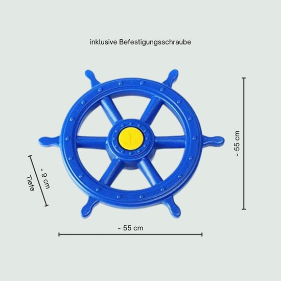 Draaiend Speelboot Stuurwiel Blauw - Weerbestendig Accessoire voor Speeltoren en Speelhuis — afbeelding 4