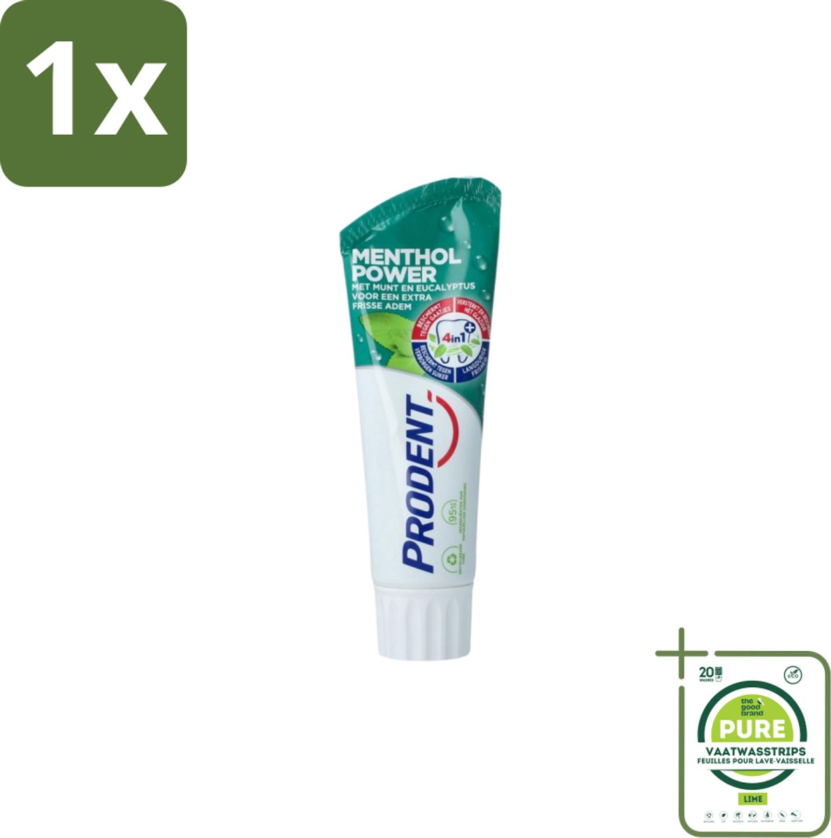 1 x Prodent – Tandpasta – Menthol Power – 75 ml - Tandpasta Menthol - Frisse Mond - Mondverzorging - Gaatjes Bescherming - Fluoride