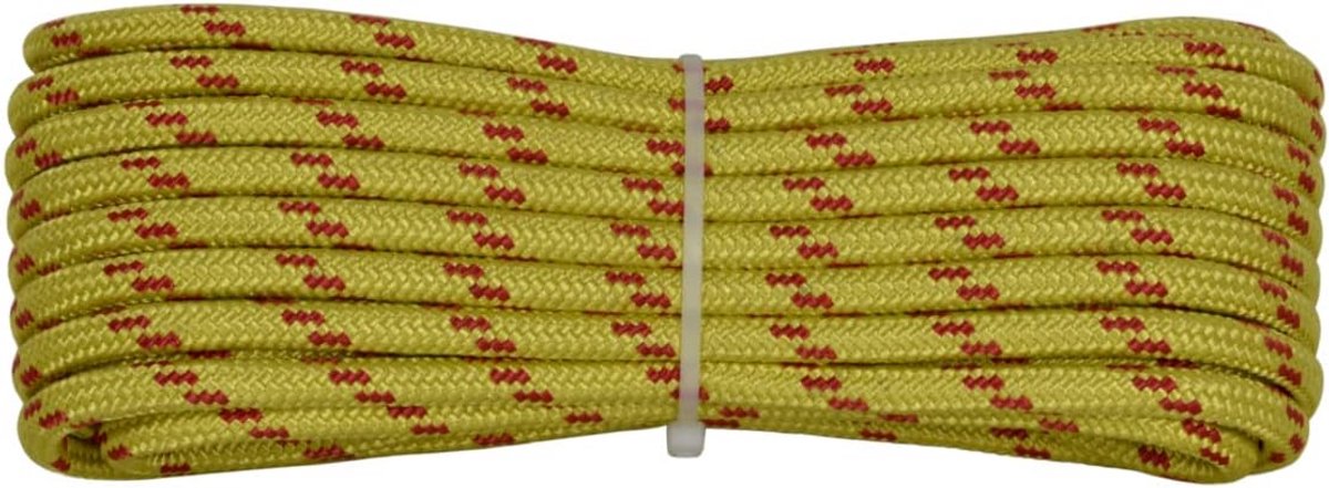 Gevlochten Touw Geel 10mm Dik - 10 Meter Sterk en UV-Bestendig Multifunctioneel Koord