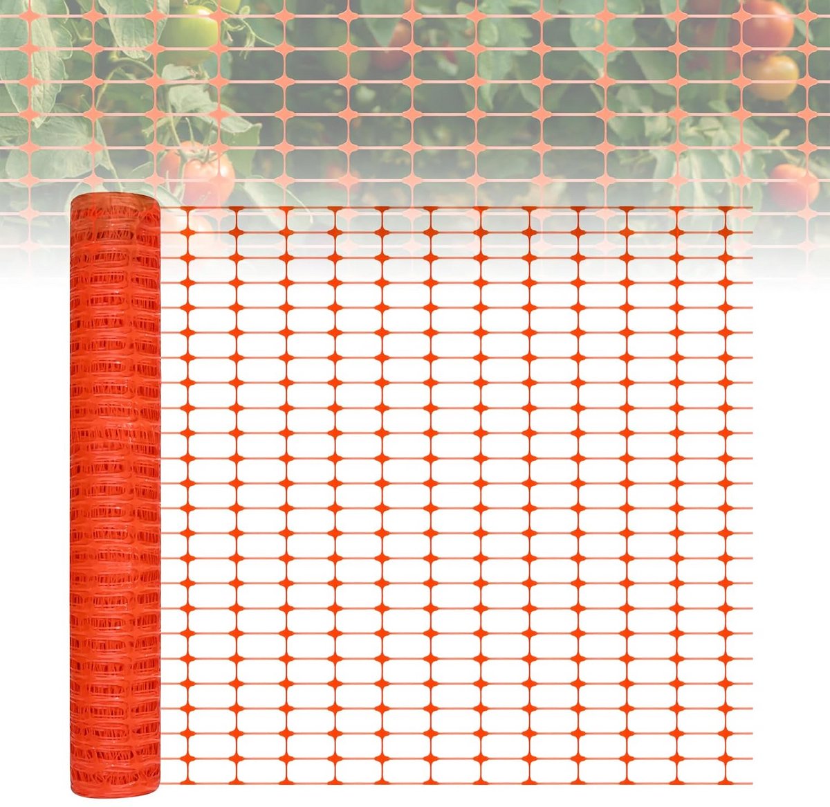 Oranje Kunststof Afzethek Rol 1x30m - Flexibel Bouwhek en Kippennet