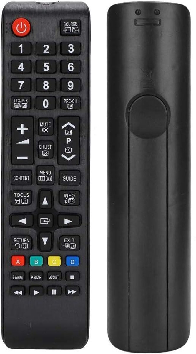 Universele afstandsbediening voor televisie met programmeerbare knoppen