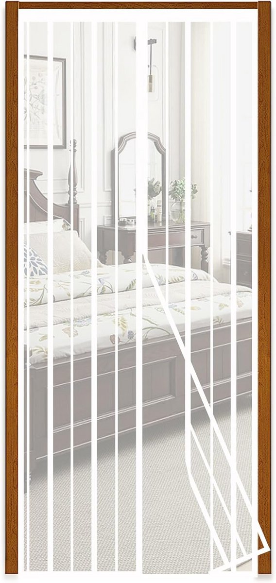 Magnetisch Vliegengordijn voor Balkondeur - Zonder Boren - Eenvoudige Montage - Wit 140x24