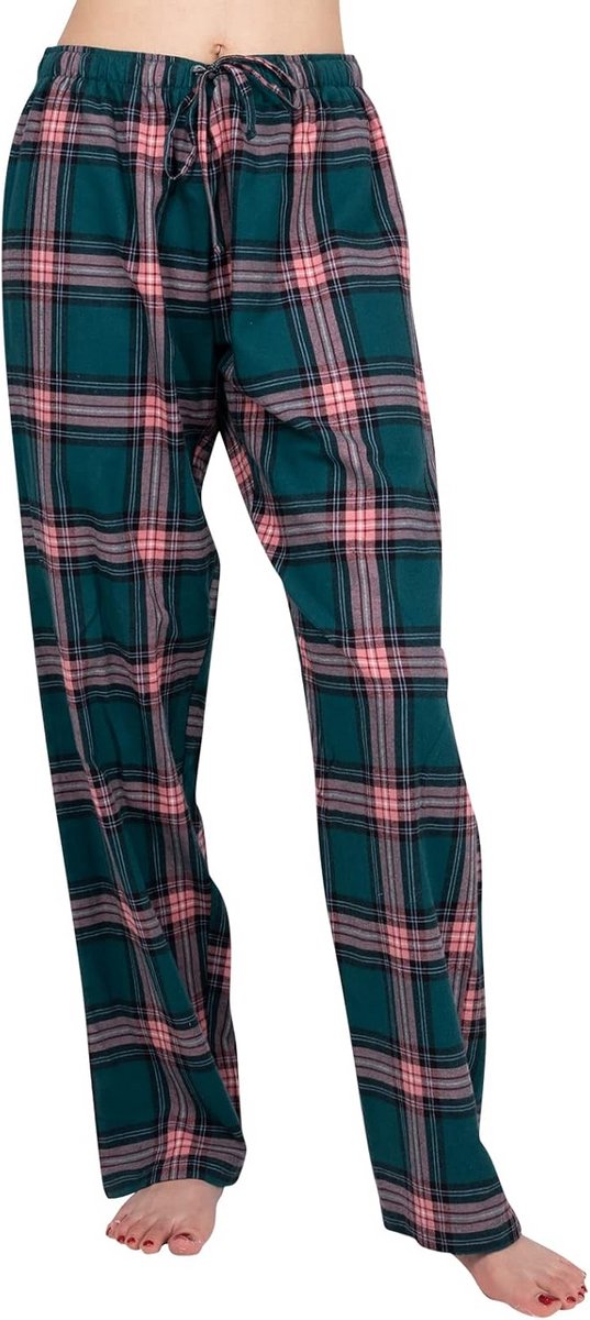 Dames Flanellen Pyjamabroek Katoen - Super Zacht Lounge Broek met Zakken