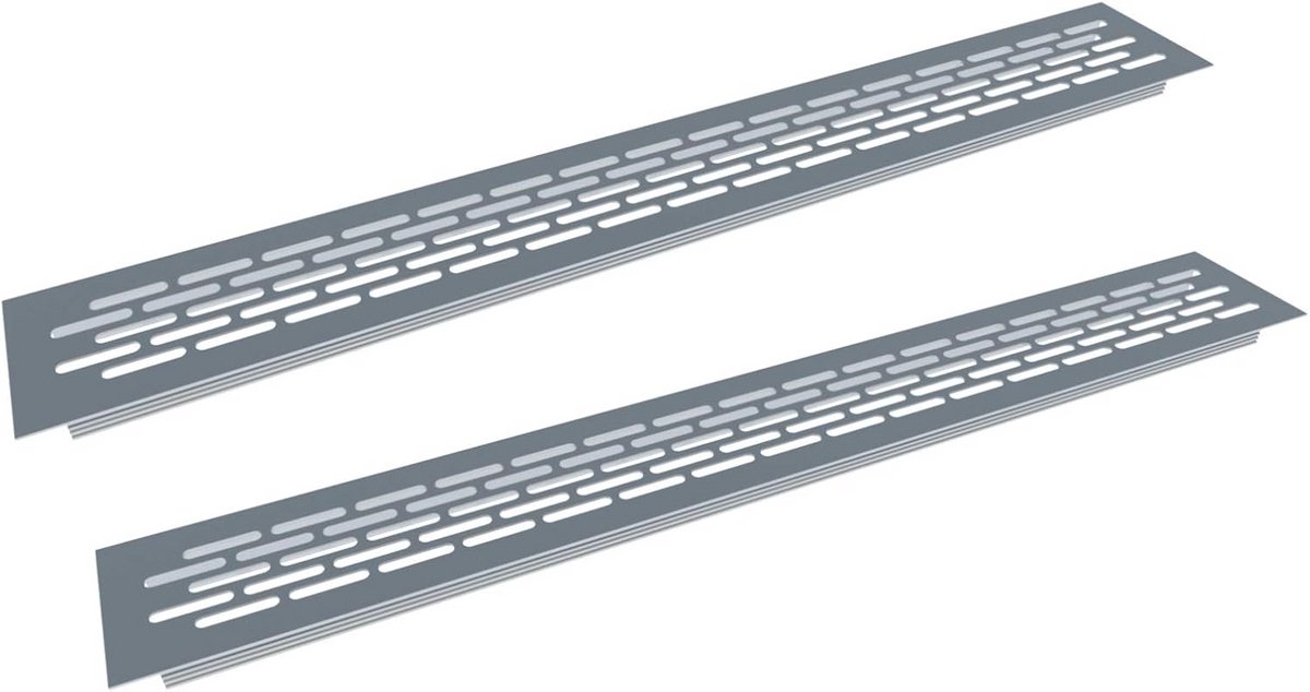 Ventilatierooster Chroom 60 x 484 mm voor Deur en Koeling - Afvoerrooster voor Ventilatie