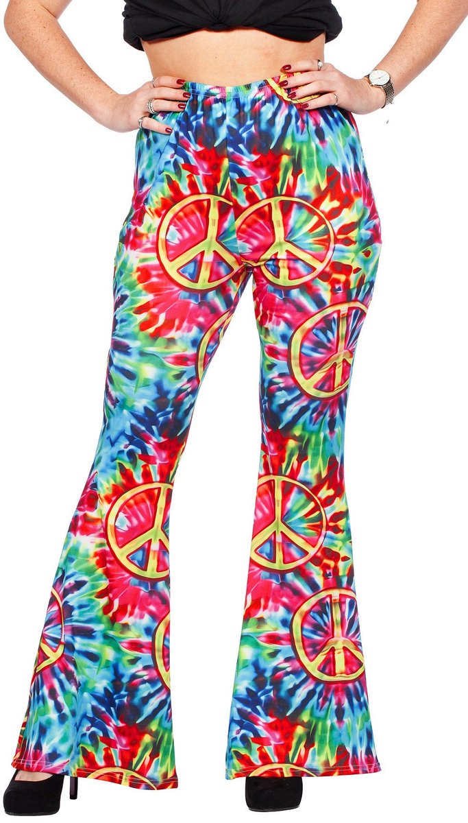 Hippiebroek Peace Tie-Dye Dames - Maat 36