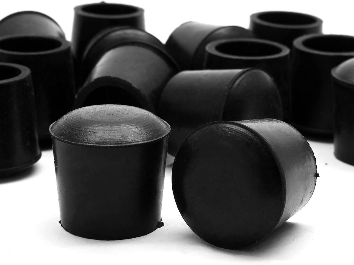 Ronde PVC Rubber Stoppers voor Tafelpoten en Stoelpoten - 22mm - Zwarte Antislip Doppjes (32 stuks)