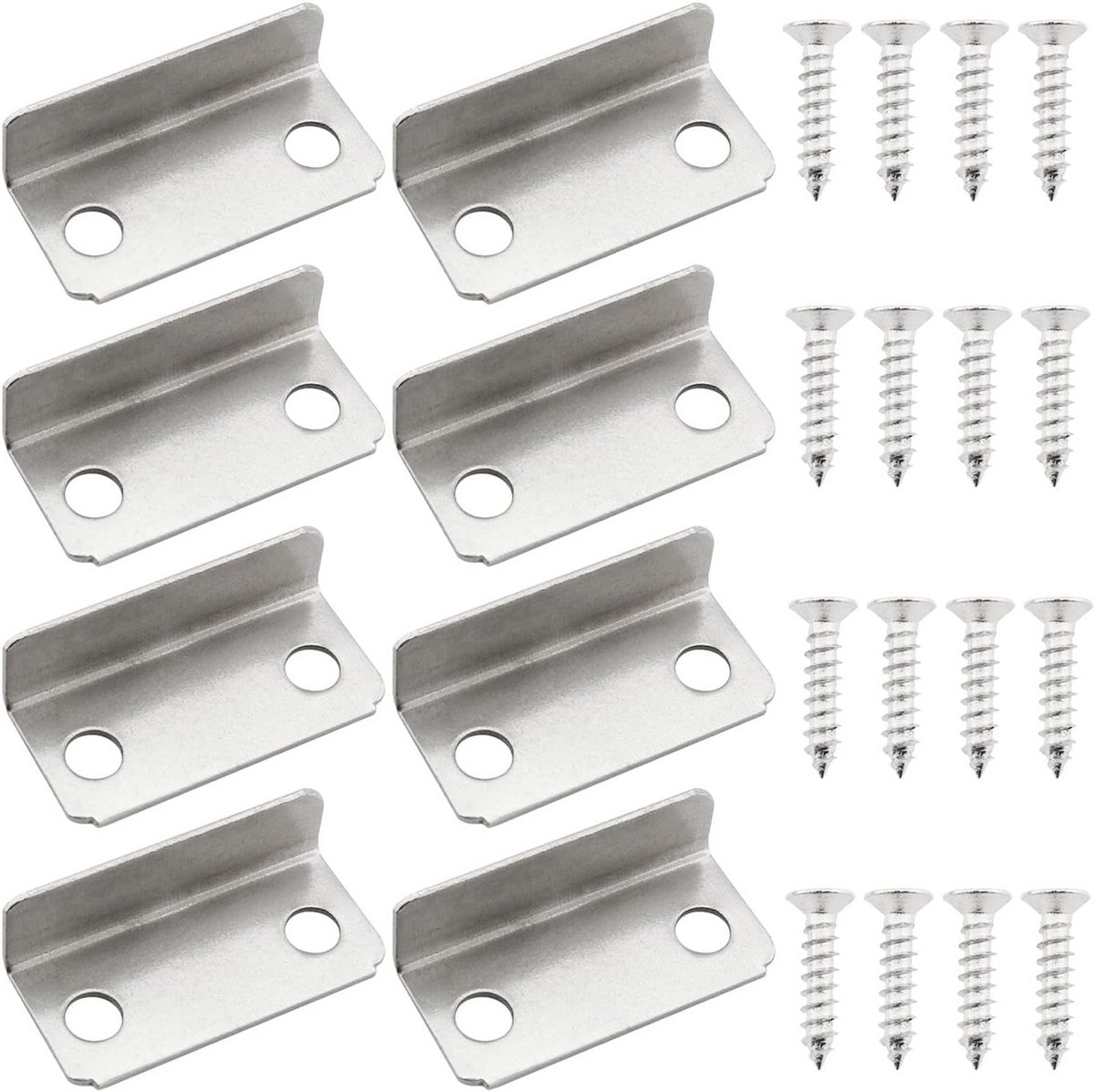 8 stuks Hoekige Sluitplaten voor Kastladen en Deuren - Zink Legering Slagplaat met Schroeven