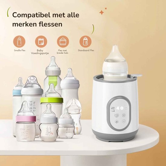 HHHK - 8-in-1 Baby Flessenwarmer - Voedselverwarmer - Sterilisator - Met Ontdooifunctie - Moedermelkverwarmer - Voor Onderweg van HHHK — afbeelding 4