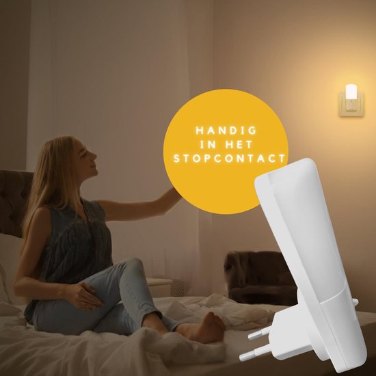 Fienosa Nachtlampje Stopcontact met Dag & Nacht Sensor - Dimbaar Warm Wit Licht - Voor Kinderkamer, Baby & Volwassenen van Merkloos — afbeelding 3