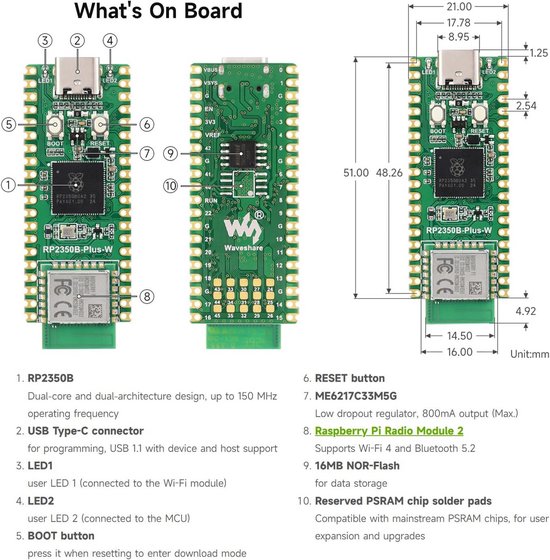 Ontwikkelbord met Dual-Core Microcontroller, Ondersteunt Wi-Fi en ...