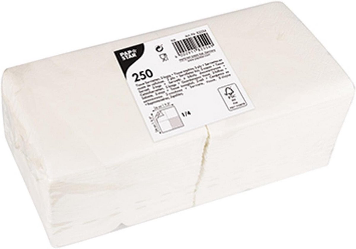 Witte servetten 2-laags voor feestelijke tafeldekking 250 stuks