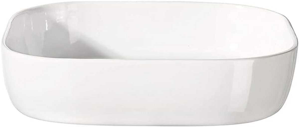 XL Witte Keramische Ovenschaal 31x31 cm - Grote Vierkante Bakvorm