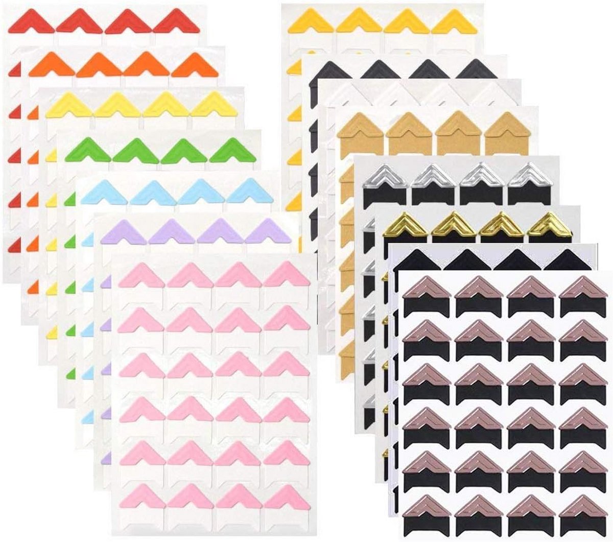 360 Zelfklevende Fotokaart Hoeken Zuurvrij voor Fotoalbums en Scrapbooks (Multikleur)